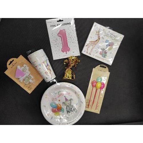 Kit premier anniversaire rose (ballon helium)
