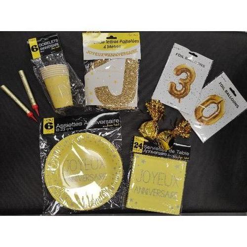 Kit anniversaire or (ballons chiffres helium)