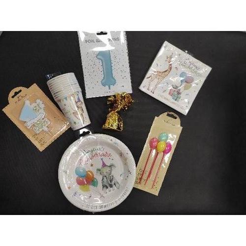 Kit premier anniversaire bleu (ballon helium)