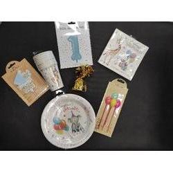 Kit premier anniversaire bleu (ballon helium)
