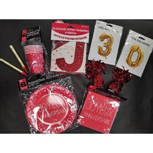 Kit anniversaire rouge (ballons chiffres helium)