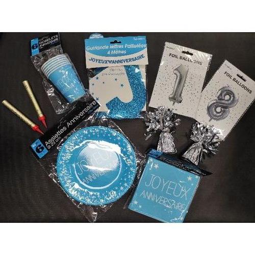 Kit anniversaire bleu (ballons chiffres helium)