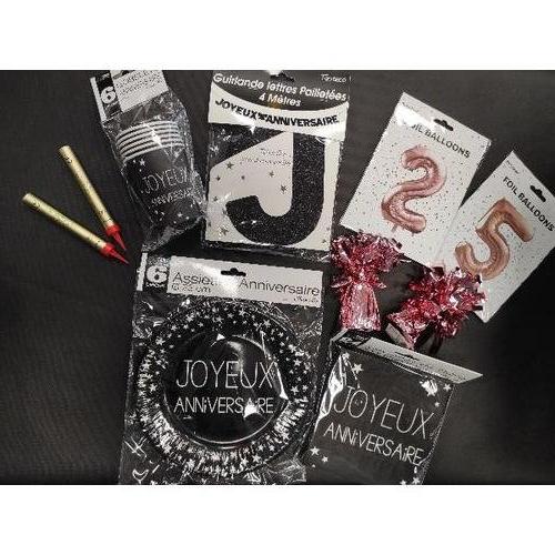 Kit anniversaire noir (ballons chiffres helium)