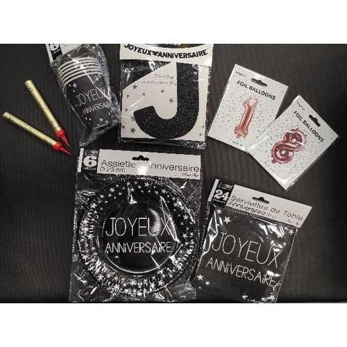 Kit anniversaire noir (ballons chiffres air)