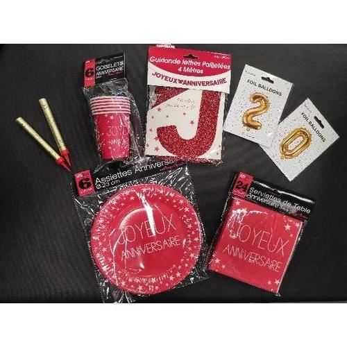 Kit anniversaire rouge (ballons chiffres air)