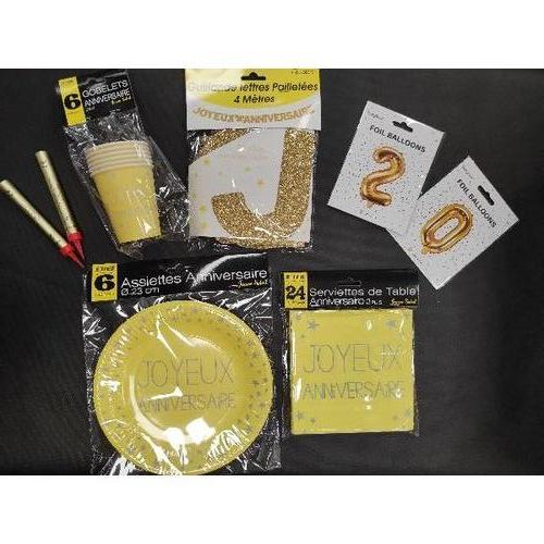 Kit anniversaire or (ballons chiffres air)