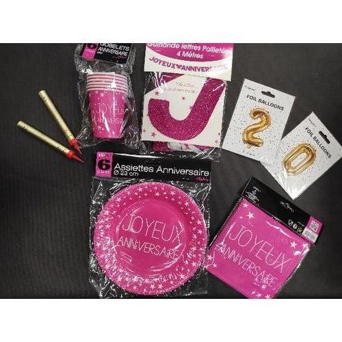 Kit anniversaire rose (ballons chiffres air)