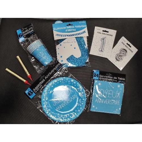 Kit anniversaire bleu (ballons chiffres air)