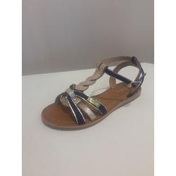 Nu-pieds  en cuir marine