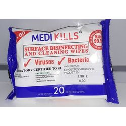 lingettes virucides et bactéricides x20