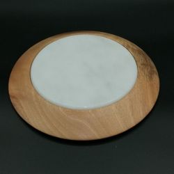 Dessous de plat en bois et pierre