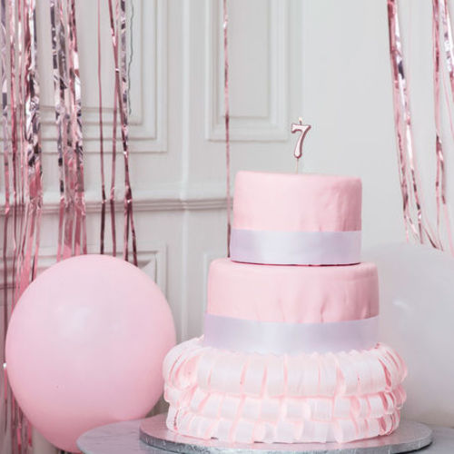 Bougie anniversaire chiffre 7 (rose gold, or ou argent)