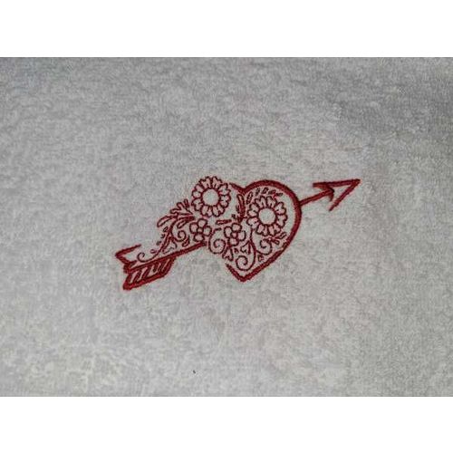 Drap de bain brodé saint valentin