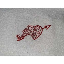 Drap de bain brodé saint valentin