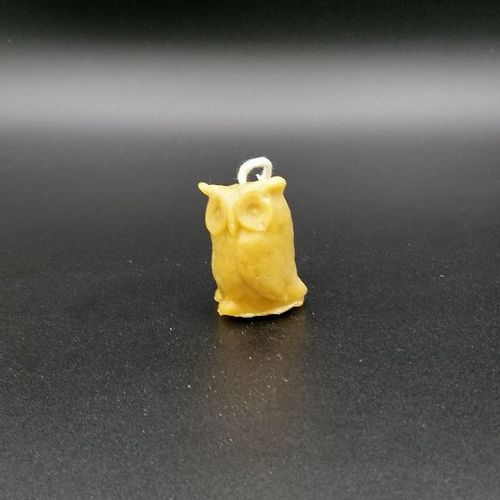 Bougie artisanale en Cire d'Abeille - Hibou