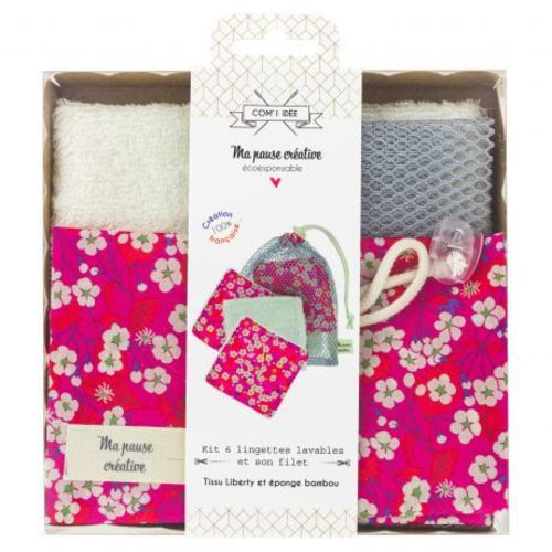 Kit de 6 lingettes Liberty + sac filet