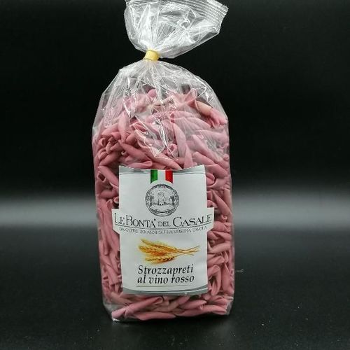 Strozzapreti al vino rosso - P&acirc;tes artisanales au vin rouge - 500g