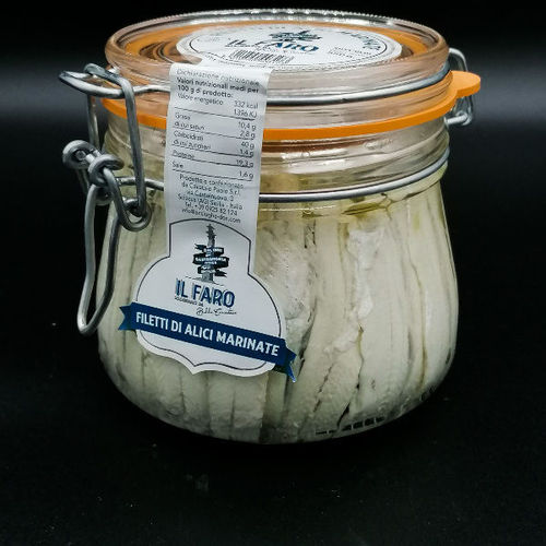 Filets d'anchois blancs marin&eacute;s - IL FARO  - 550g