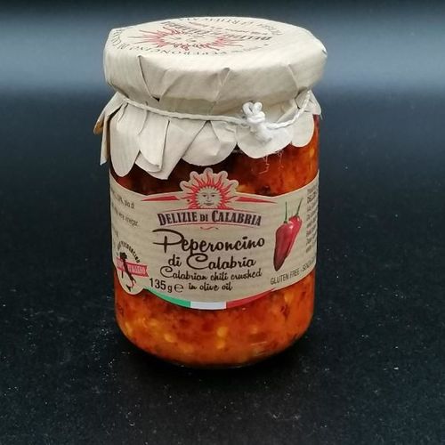 Piments de Calabre marin&eacute;s &agrave; l'huile d'olive - Delizie di Calabria - 135g
