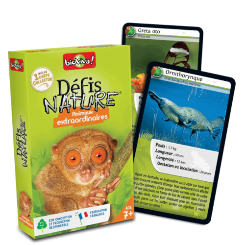 Jeu de cartes - D&eacute;fis nature Animaux extraordinaires - Bioviva