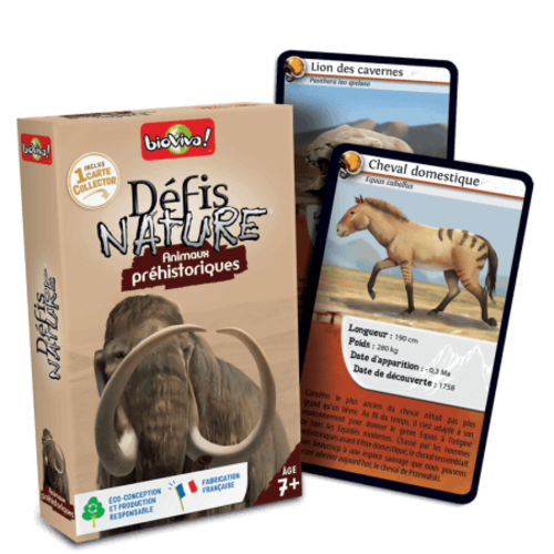 Jeu de cartes - D&eacute;fis nature Animaux pr&eacute;historiques- Bioviva