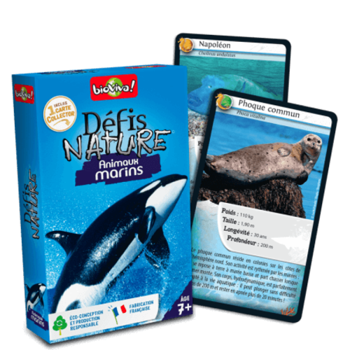 Jeu de cartes - D&eacute;fis nature Animaux marins- Bioviva