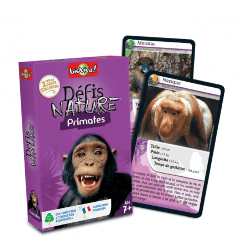 Jeu de cartes - D&eacute;fis nature - Primates - Bioviva