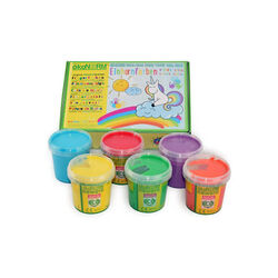 Peinture à doigts couleurs arc en ciel - x6 pots - Okonorm
