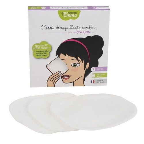 Carrés démaquillants lavables coton x3 - Les Tendances d'Emma