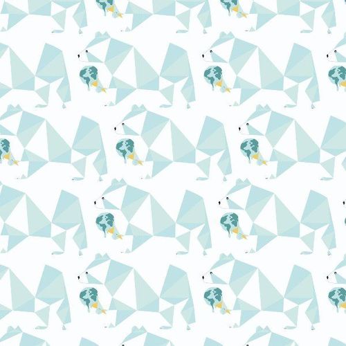 Tissu sweat l&eacute;ger POLAR BEAR ICE CREAM WORLD