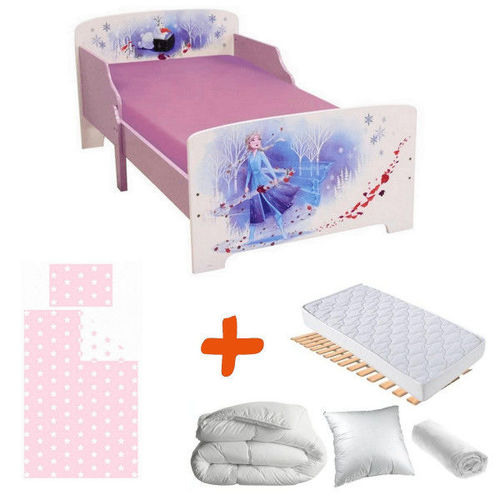 Pack complet Premium Lit Elsa et Olaf Reine des Neiges 2 = Lit+Matelas & Parure+Couette+Oreiller