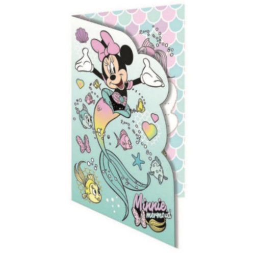 Cartes de v�ux et Invitation Disney Minnie en sir&egrave;ne + enveloppe