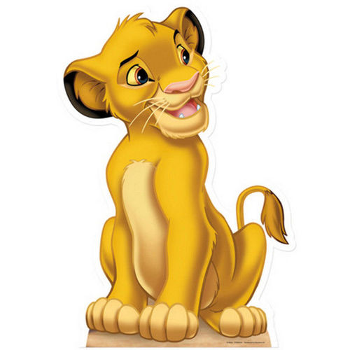 Figurine en carton taille r&eacute;elle Le Roi Lion Simba H 95 CM