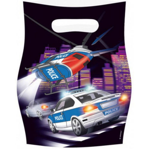 Sac cadeaux d''anniversaire Police enfants 8 pi&egrave;ces
