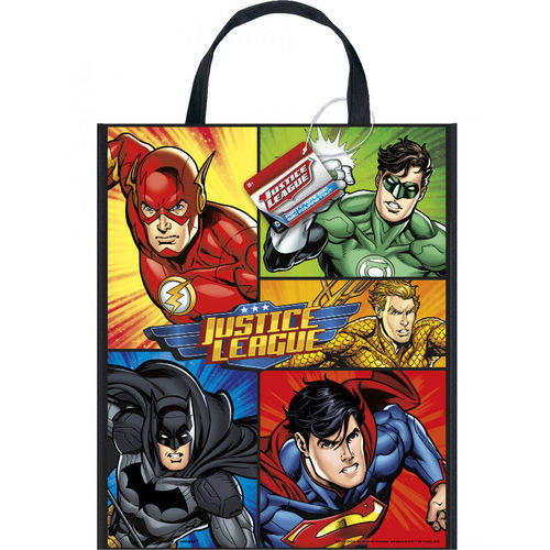 Sac cadeaux en plastique Justice League™ 33 x 28 cm