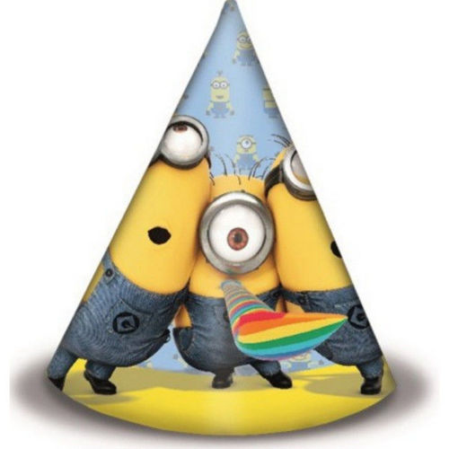 Chapeau de f&ecirc;te d''anniversaire Les Minions 6 pi&egrave;ces