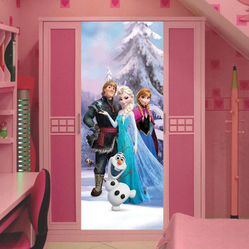 Poster porte La Reine des Neiges Disney Frozen intisse 90X202 CM