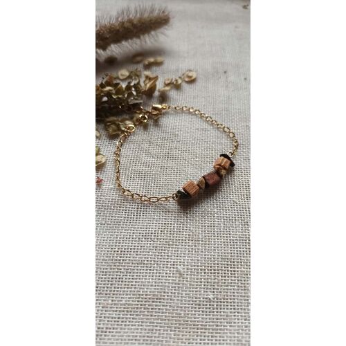 Bracelet bois et pierre