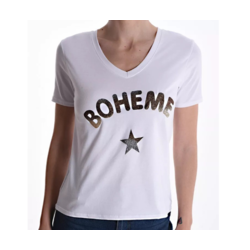 T-shirten cotonBohèmeà col en V