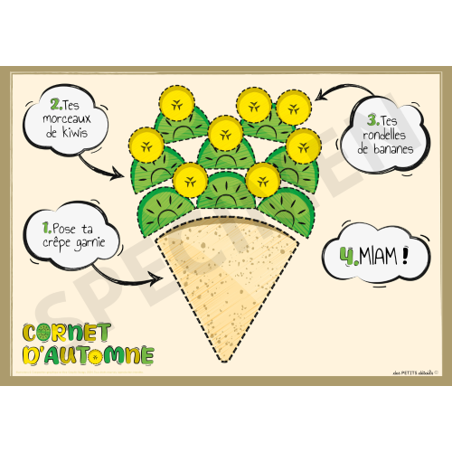 Set de table go&ucirc;ter : Cornet d'automne