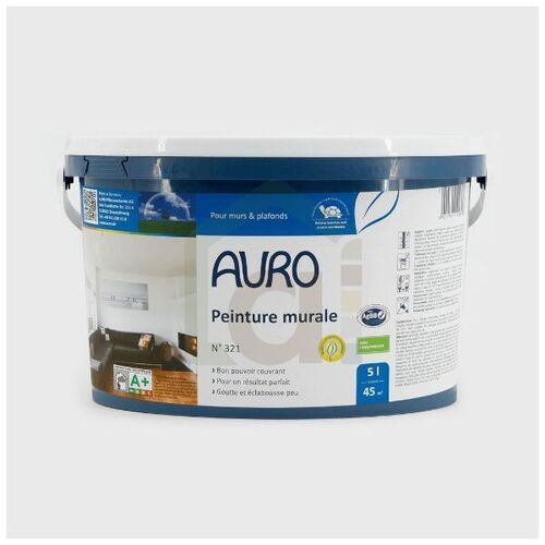 5l Peinture int&eacute;rieure blanche, mate, aux r&eacute;sines naturelles, &agrave; l'eau.
