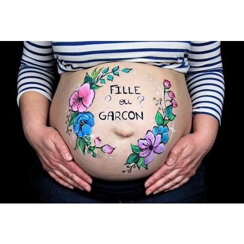 Belly painting & shooting photo grossesse