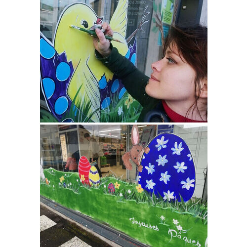 Peinture de vitrine commerciale